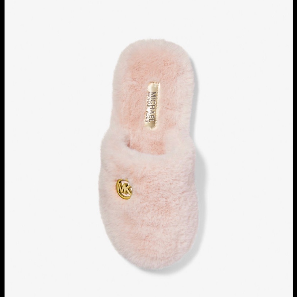 Michael Kors Pink Faux Fur Slippers Sz 7